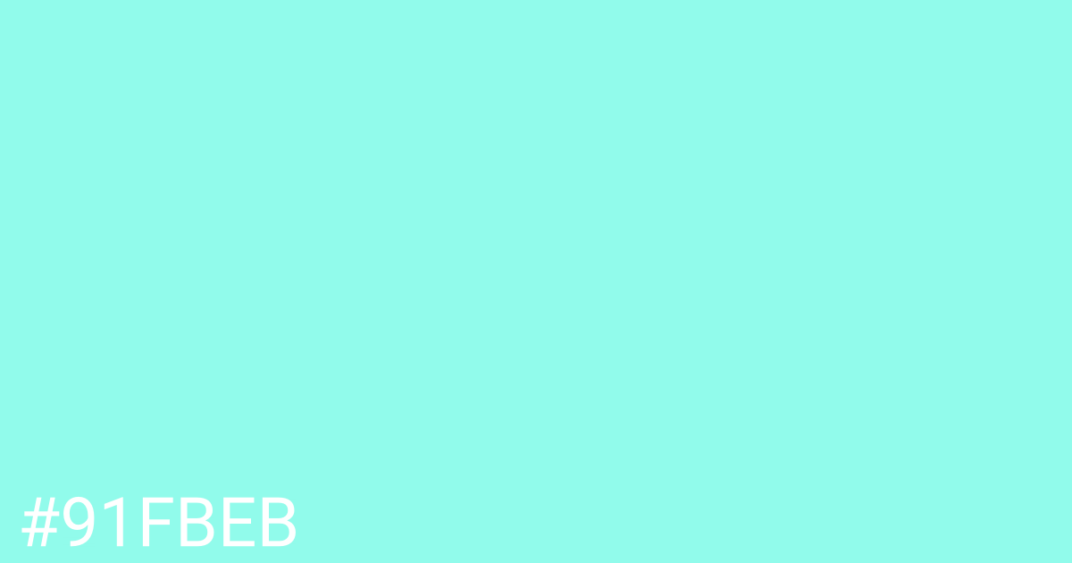 Hex color #91fbeb graphic