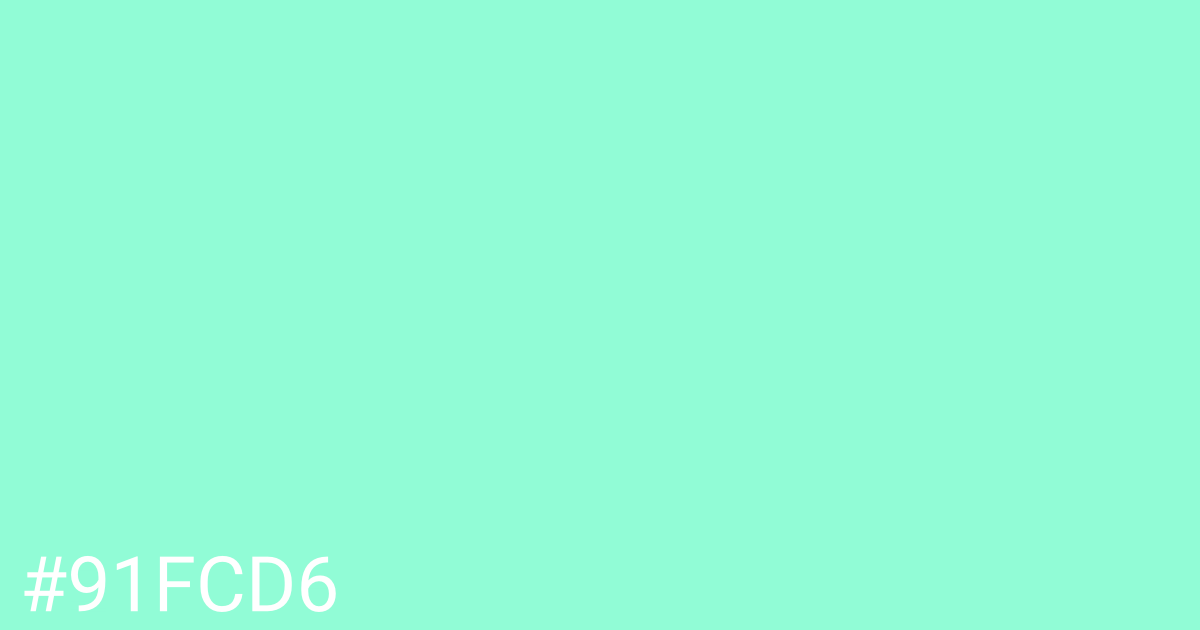 Hex color #91fcd6 graphic