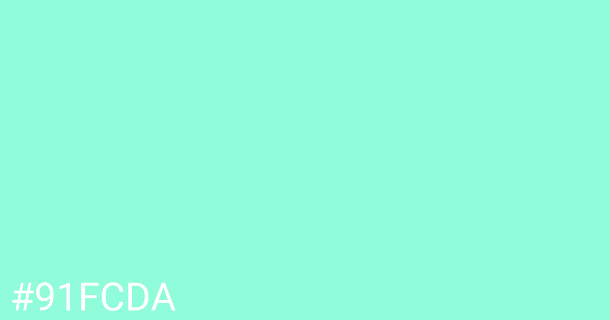 Hex color #91fcda graphic