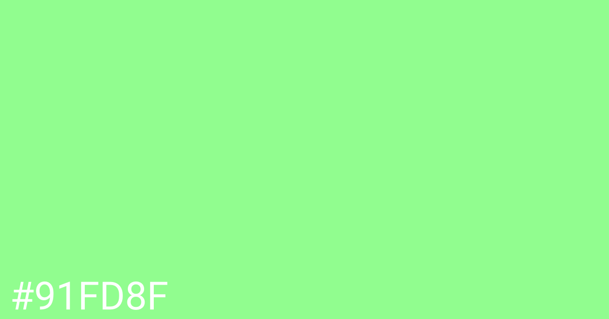 Hex color #91fd8f graphic