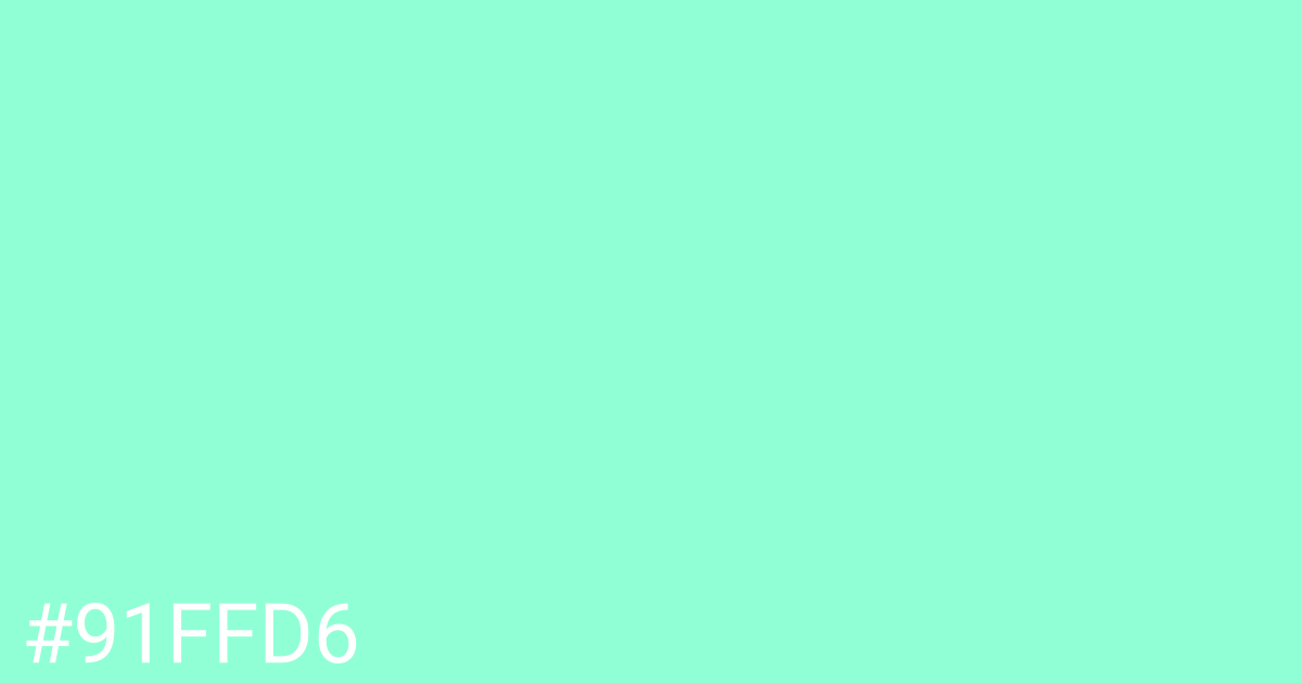 Hex color #91ffd6 graphic