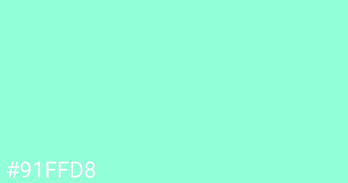 Hex color #91ffd8 graphic