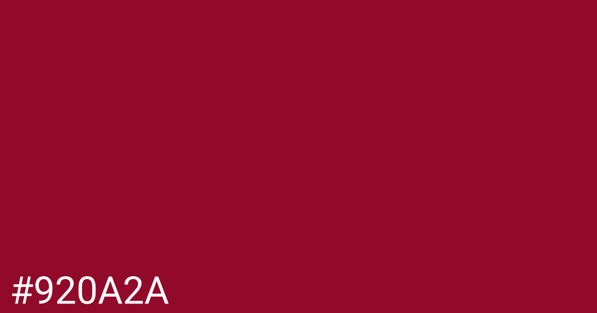 Hex color #920a2a graphic