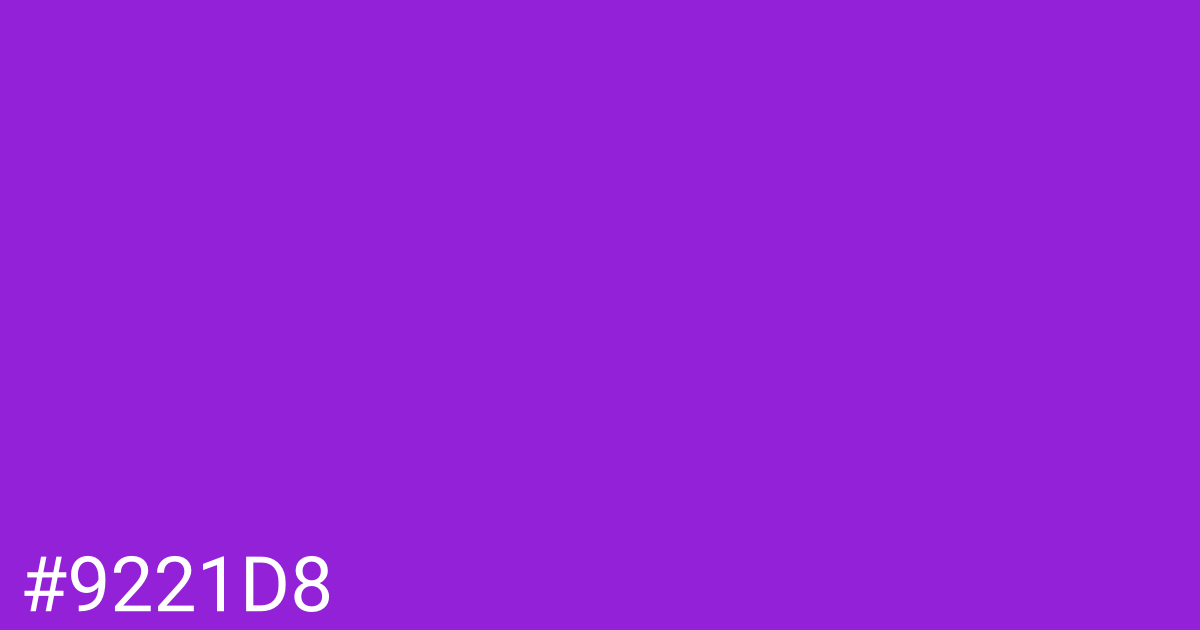 Hex color #9221d8 graphic