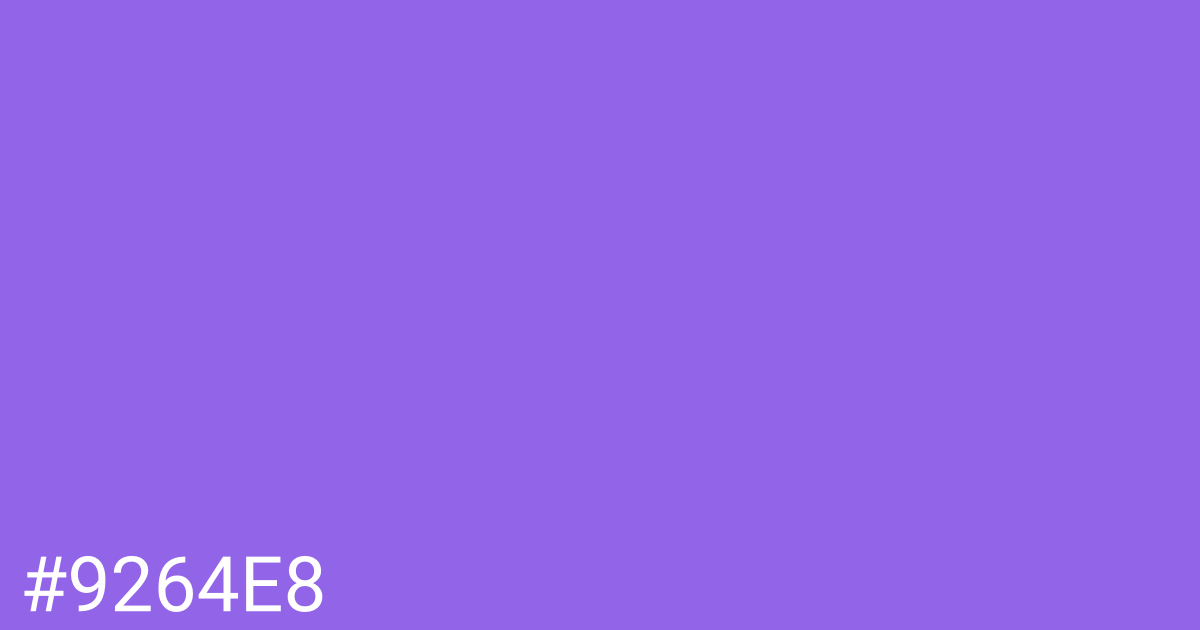 Hex color #9264e8 graphic