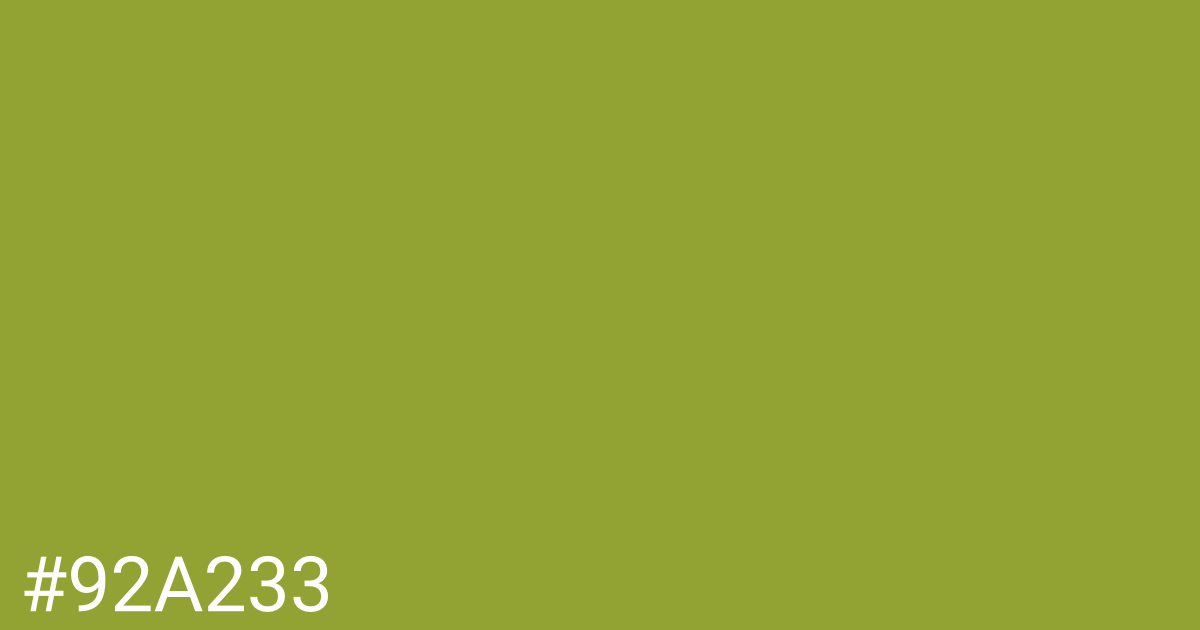 Hex color #92a233 graphic