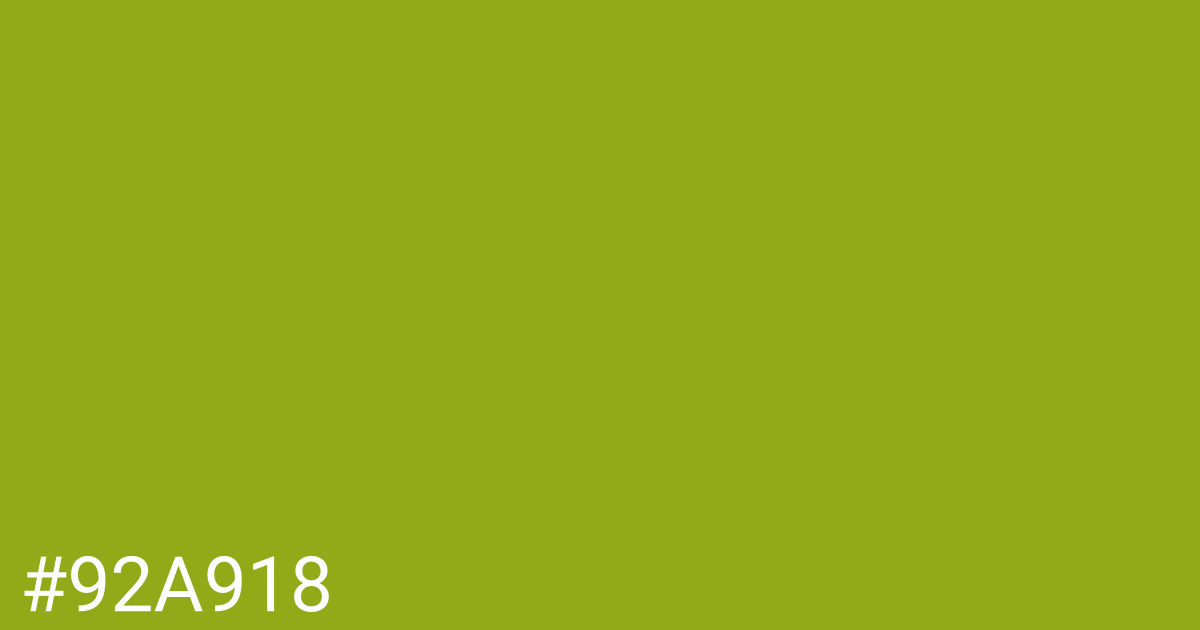 Hex color #92a918 graphic