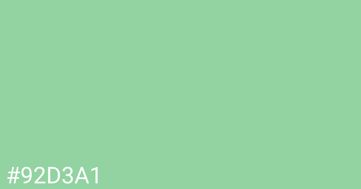 Hex color #92d3a1 graphic