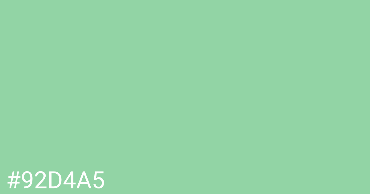 Hex color #92d4a5 graphic