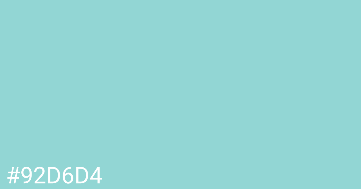 Hex color #92d6d4 graphic