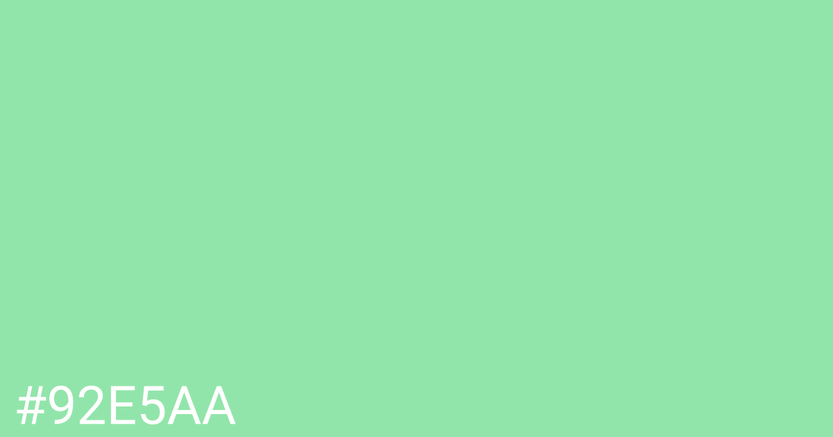 Hex color #92e5aa graphic