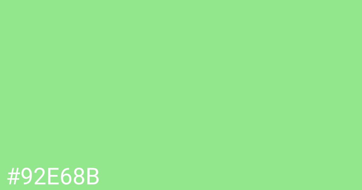 Hex color #92e68b graphic