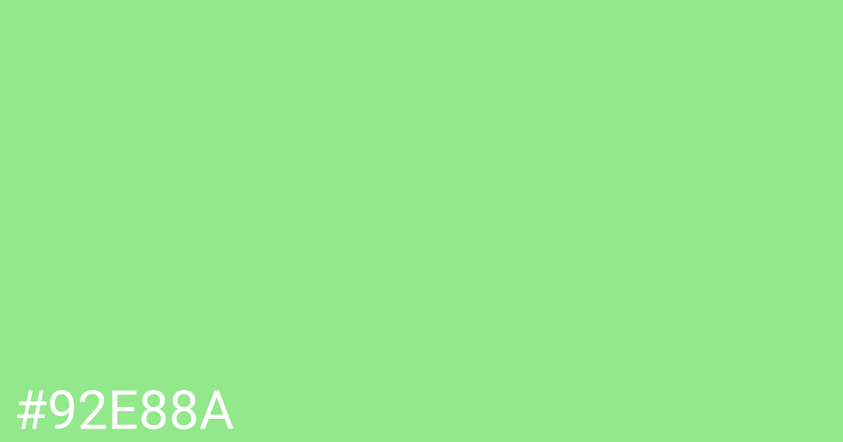 Hex color #92e88a graphic