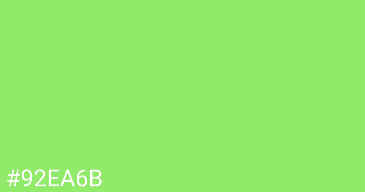 Hex color #92ea6b graphic
