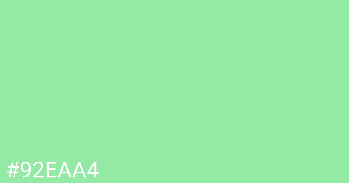 Hex color #92eaa4 graphic