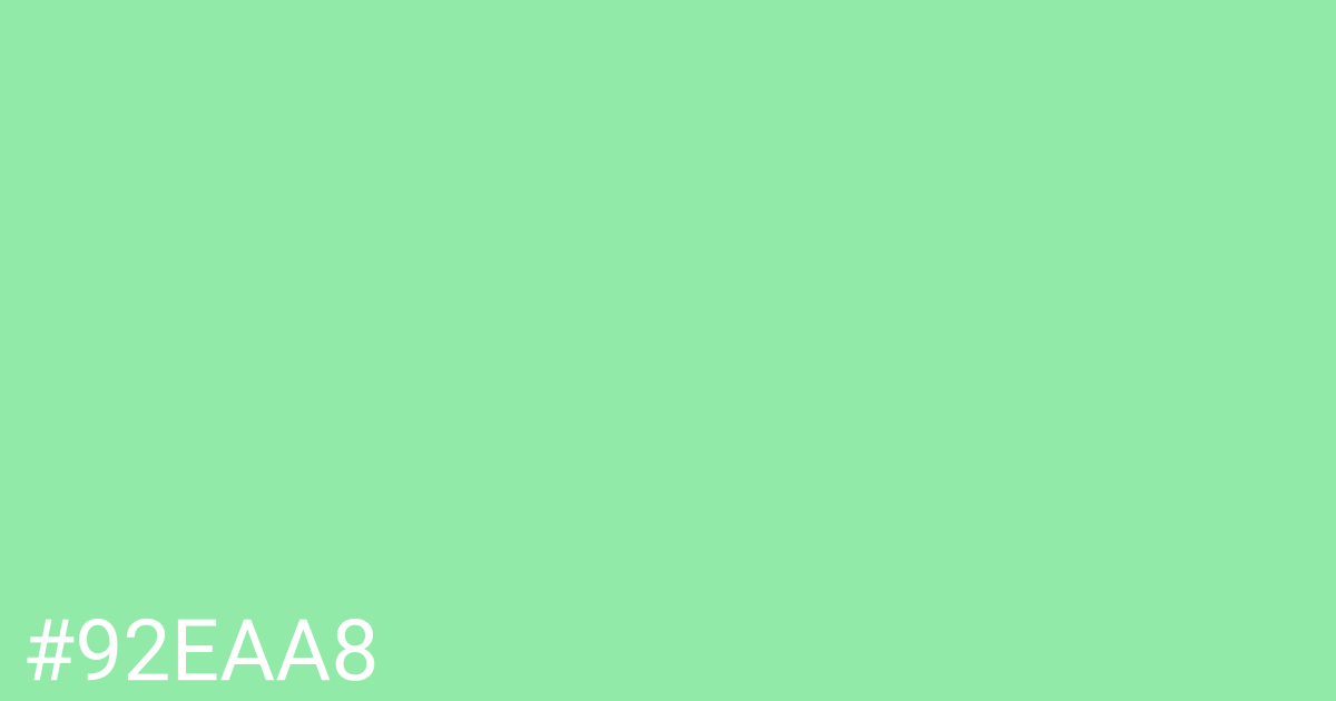 Hex color #92eaa8 graphic