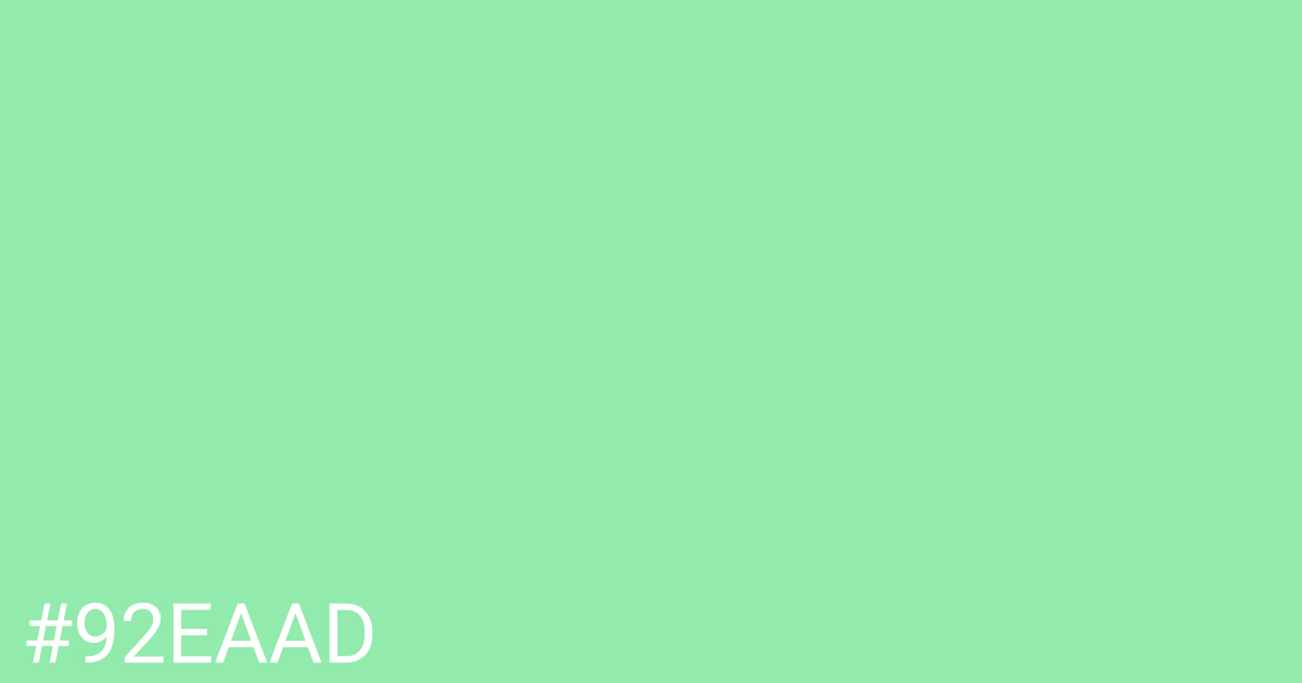 Hex color #92eaad graphic