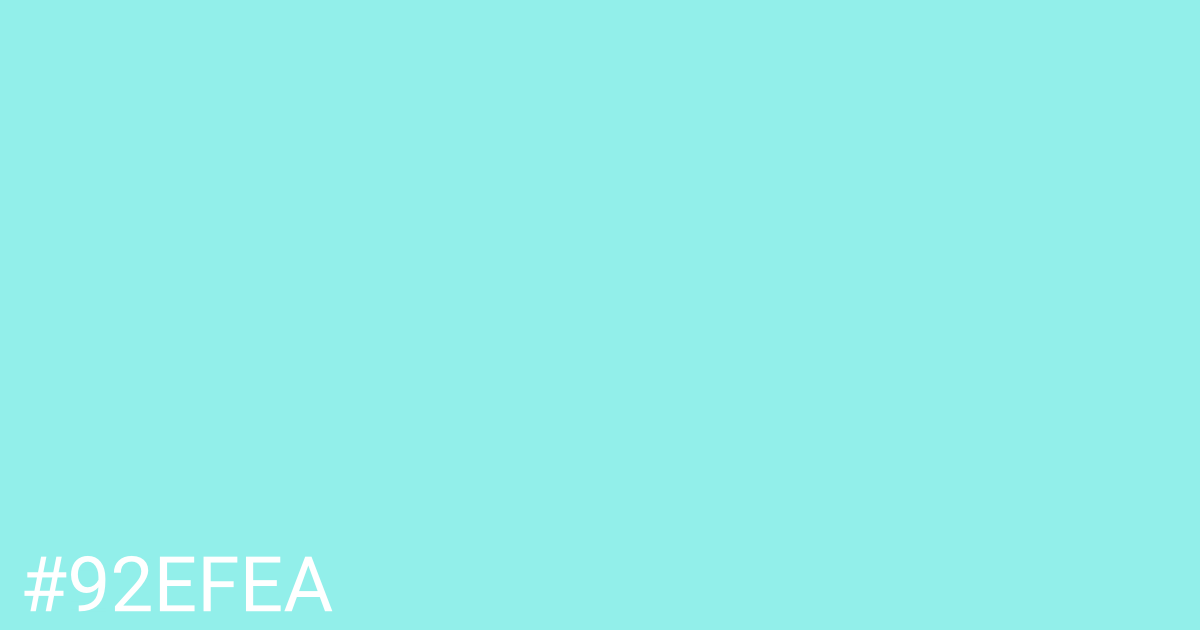 Hex color #92efea graphic