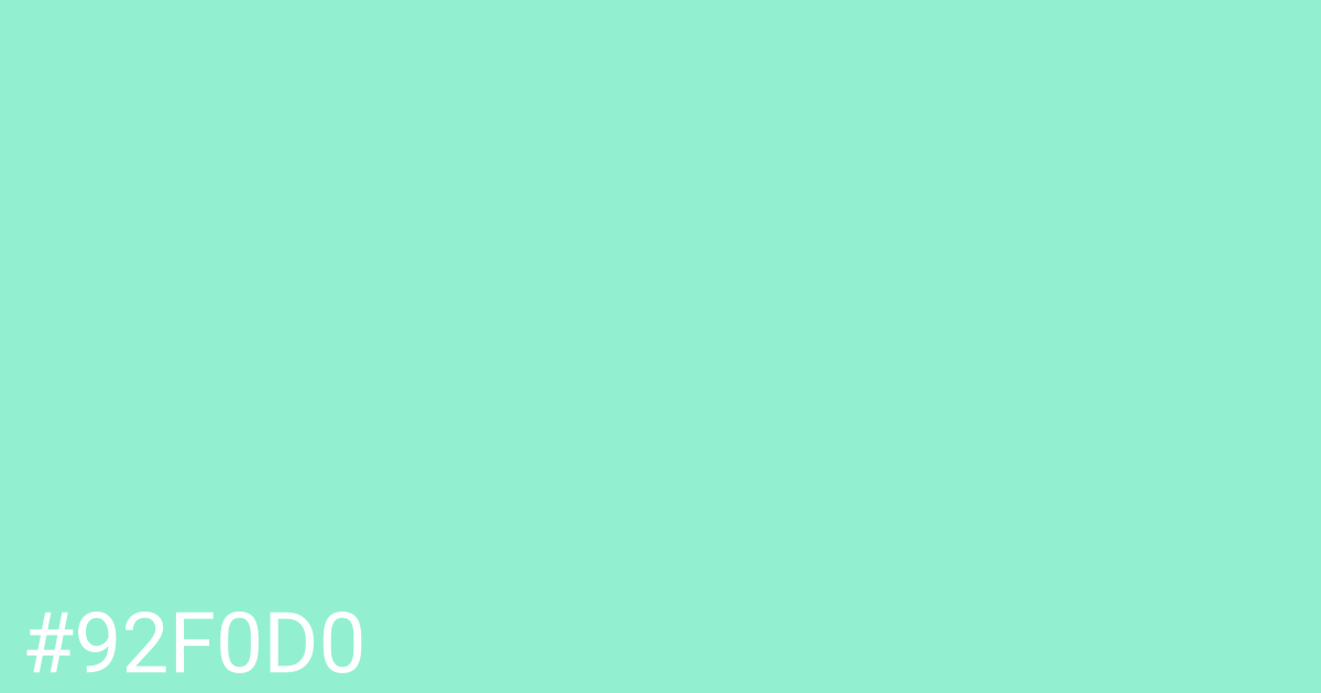 Hex color #92f0d0 graphic