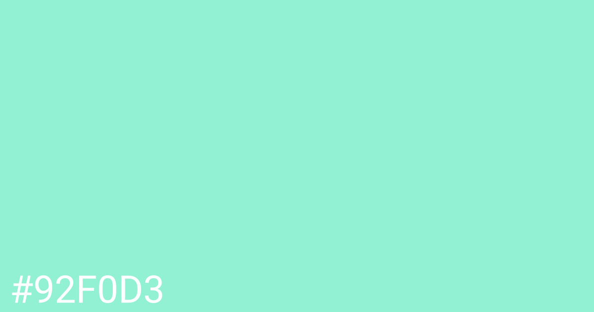 Hex color #92f0d3 graphic