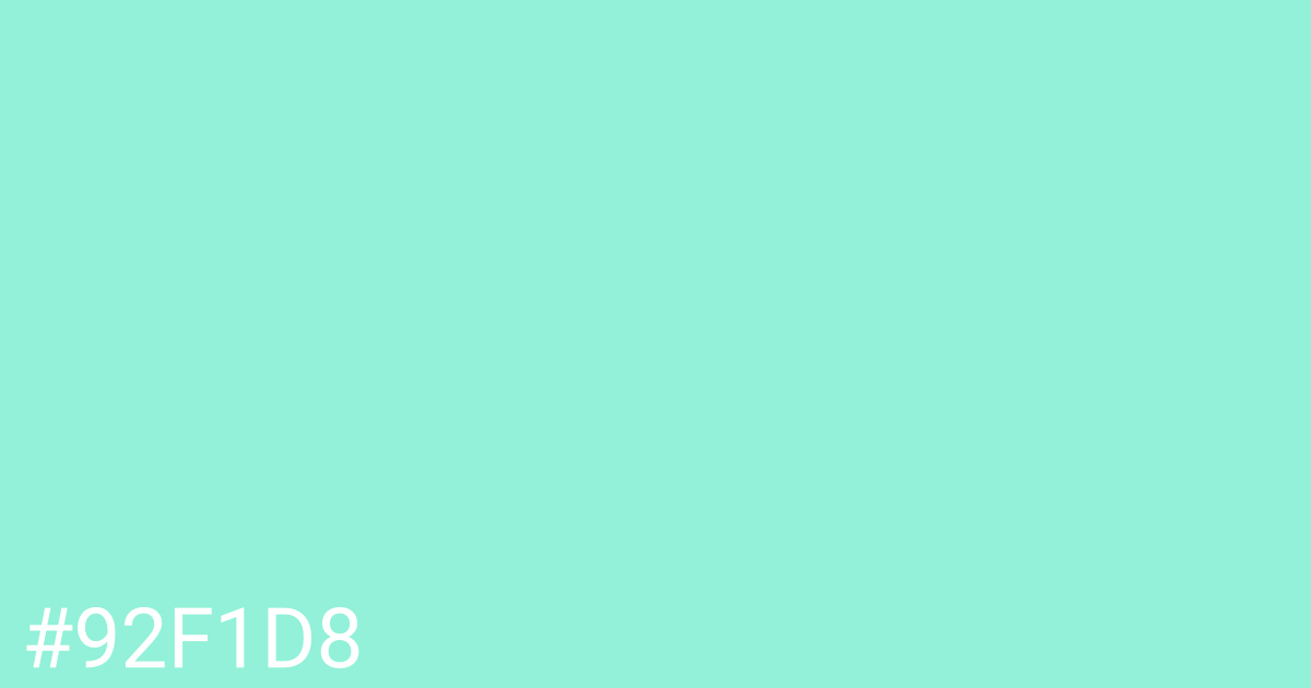 Hex color #92f1d8 graphic