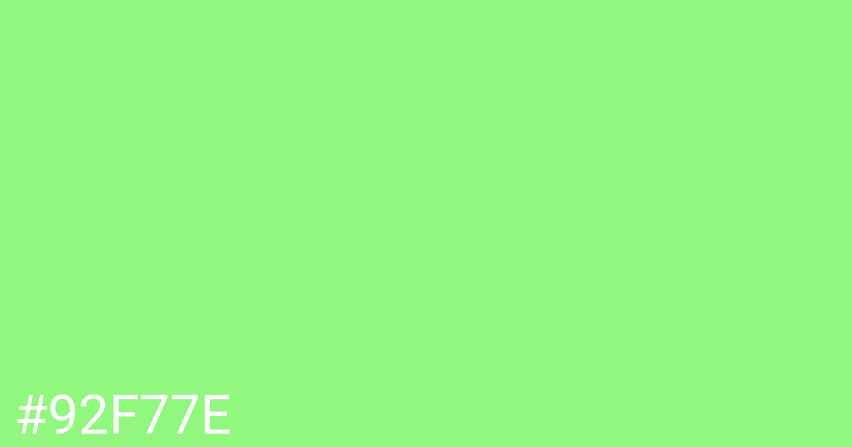 Hex color #92f77e graphic
