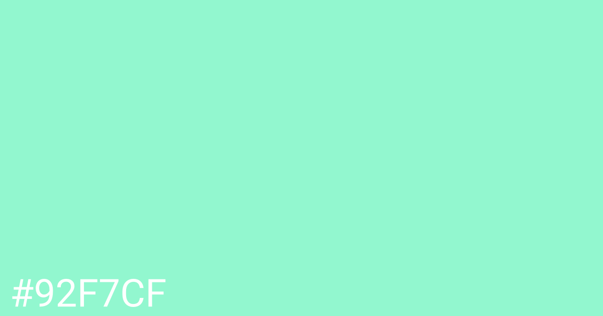 Hex color #92f7cf graphic