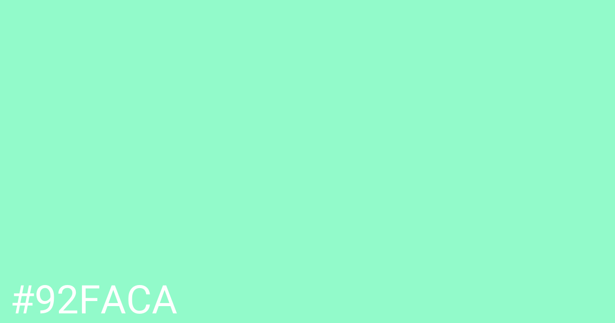 Hex color #92faca graphic