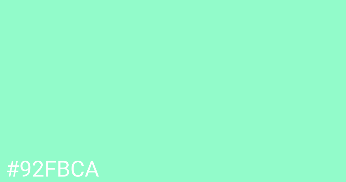 Hex color #92fbca graphic