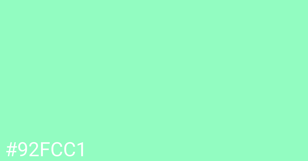 Hex color #92fcc1 graphic