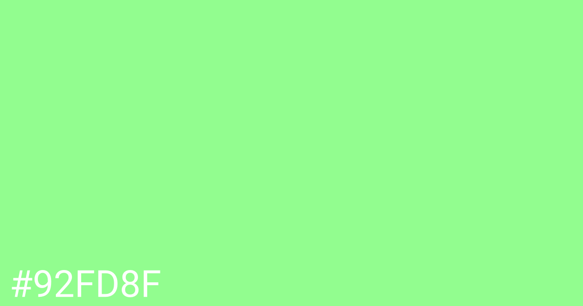 Hex color #92fd8f graphic