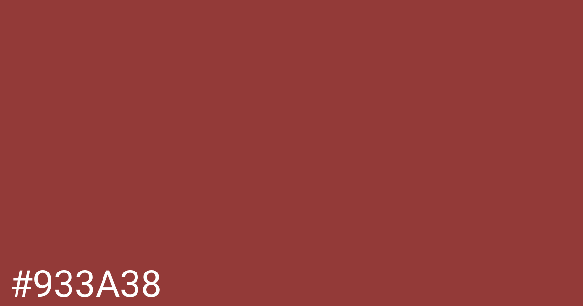 Hex color #933a38 graphic