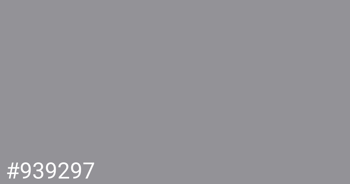 Hex color #939297 graphic