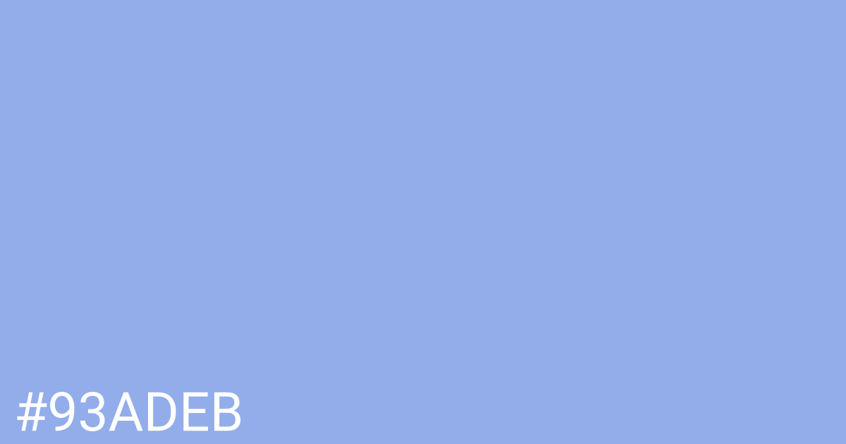 Hex color #93adeb graphic