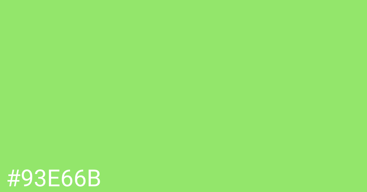 Hex color #93e66b graphic