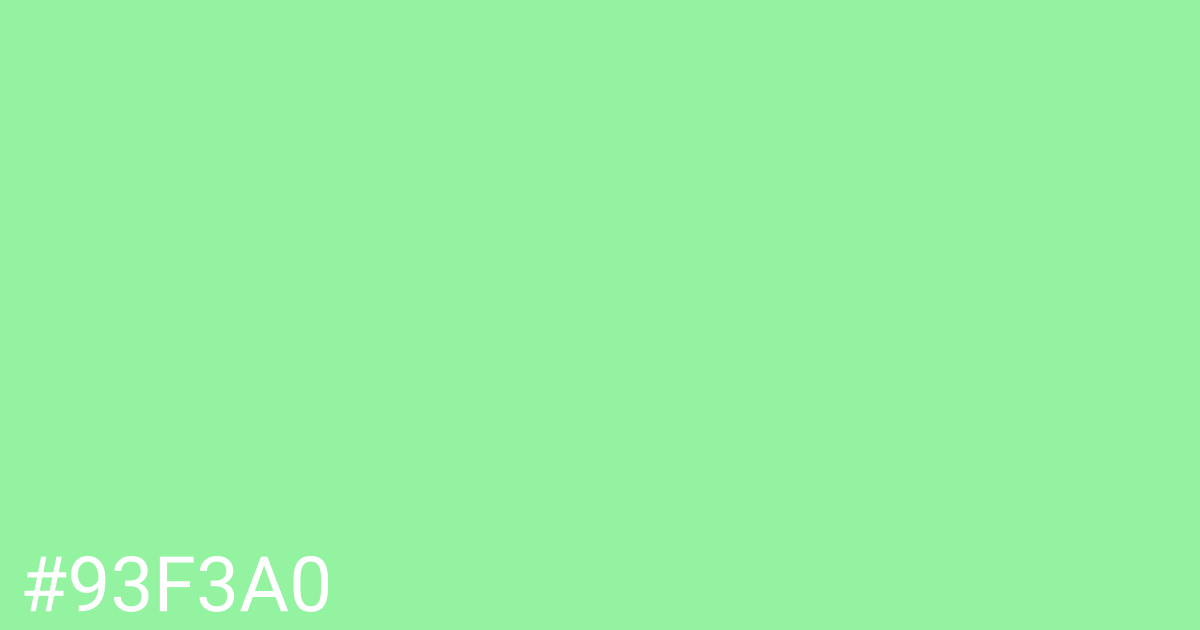 Hex color #93f3a0 graphic