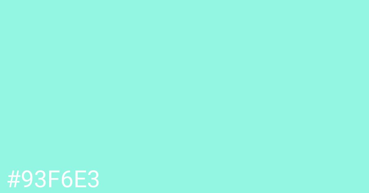 Hex color #93f6e3 graphic