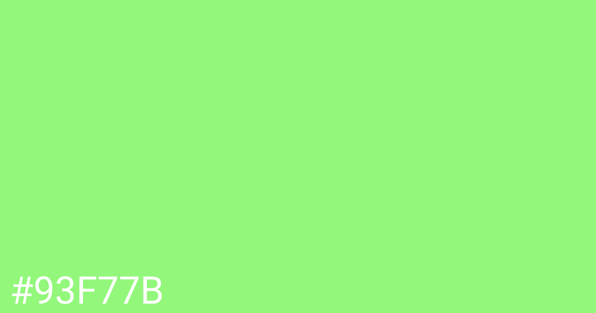 Hex color #93f77b graphic
