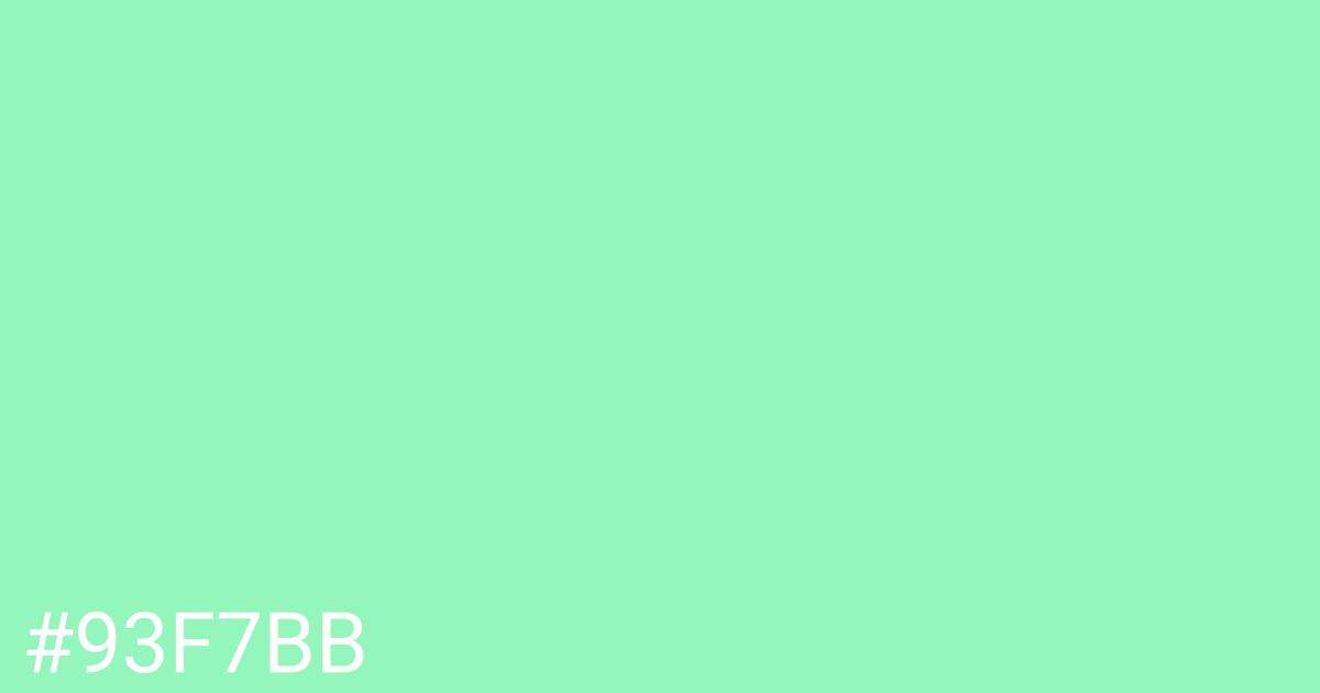 Hex color #93f7bb graphic