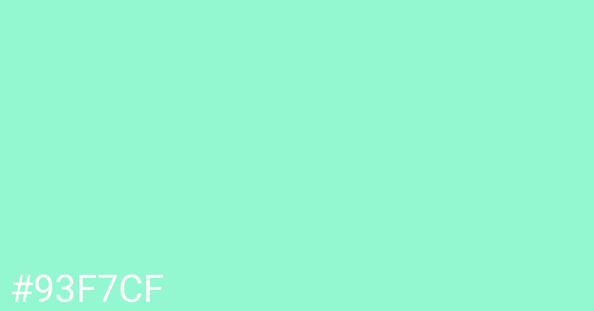 Hex color #93f7cf graphic