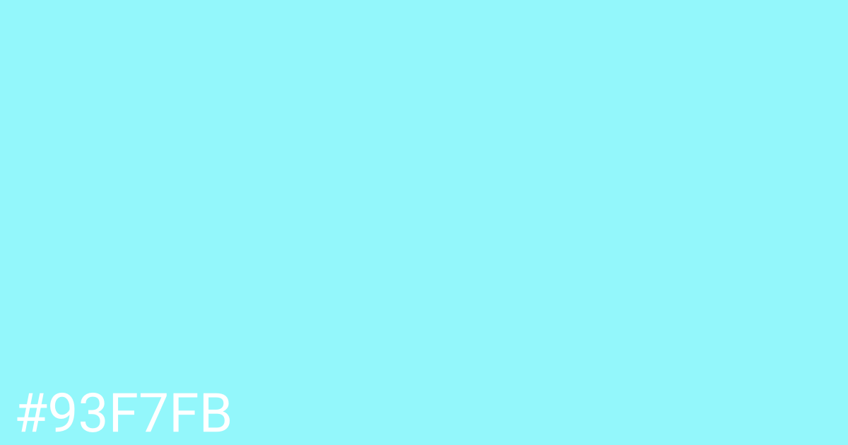 Hex color #93f7fb graphic