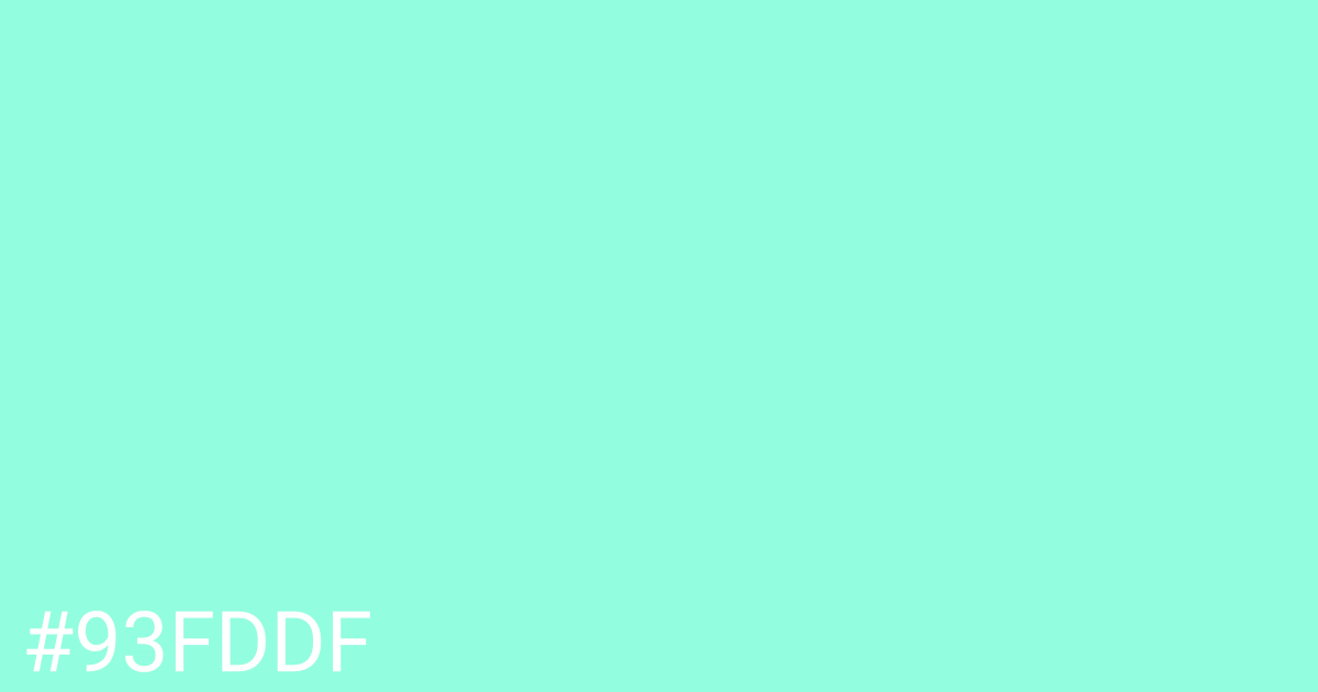 Hex color #93fddf graphic