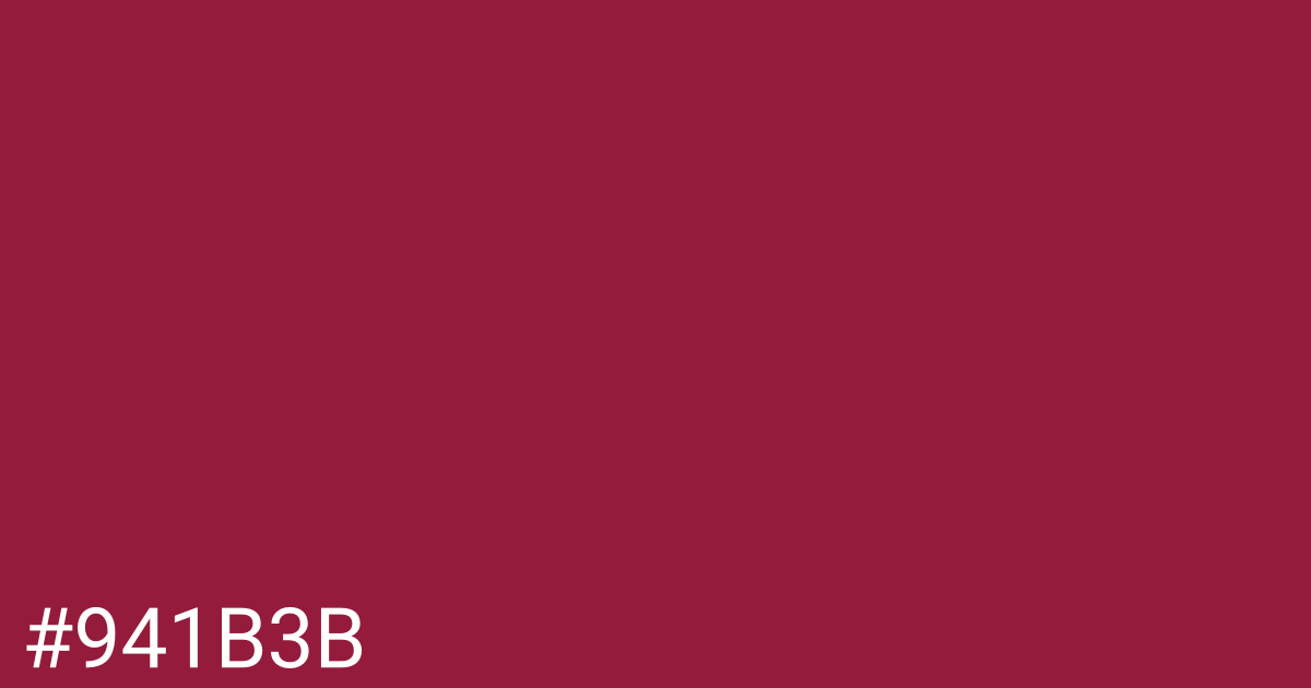 Hex color #941b3b graphic