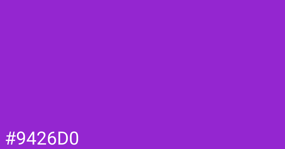 Hex color #9426d0 graphic