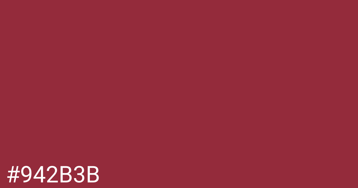 Hex color #942b3b graphic