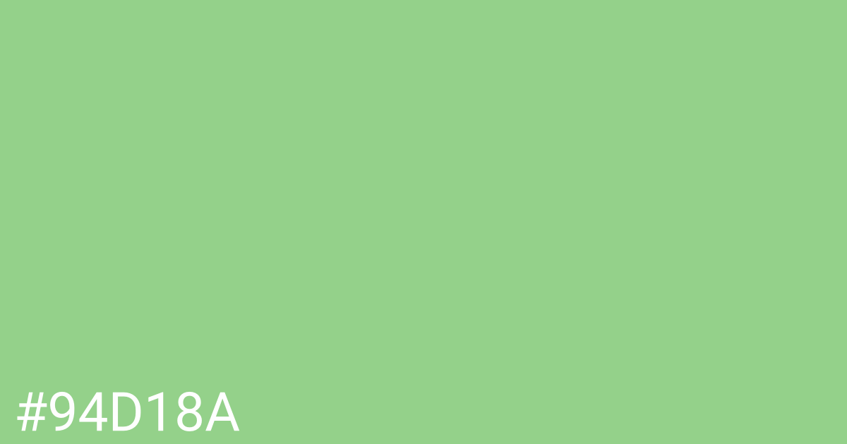 Hex color #94d18a graphic