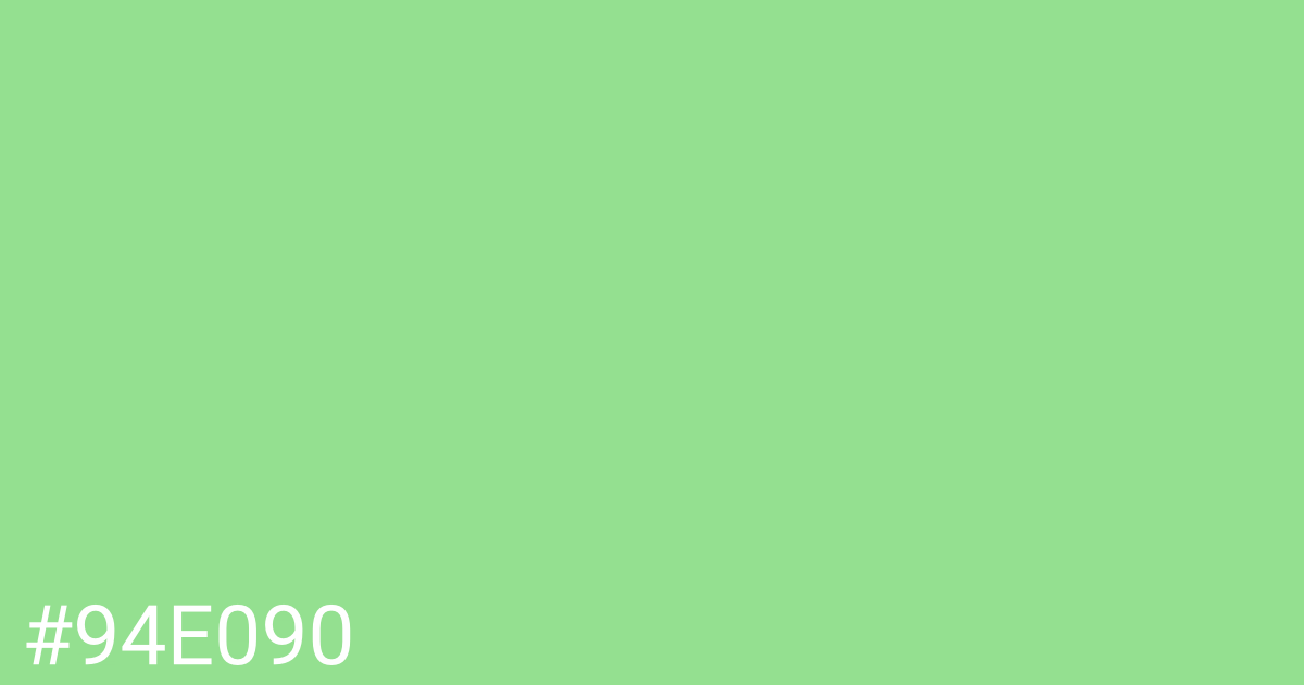 Hex color #94e090 graphic