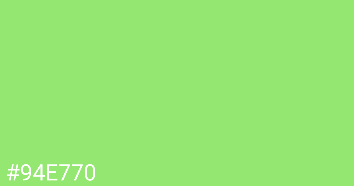 Hex color #94e770 graphic