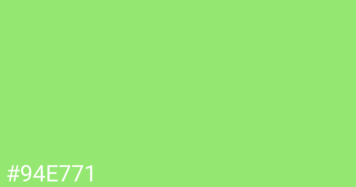 Hex color #94e771 graphic