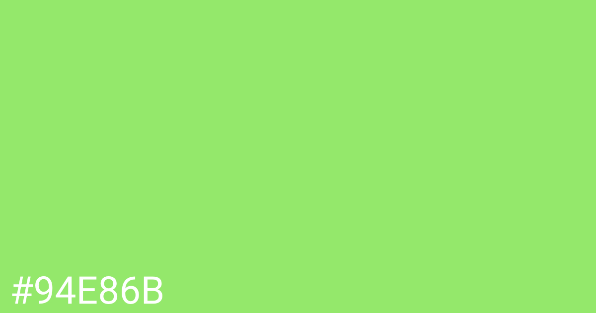 Hex color #94e86b graphic